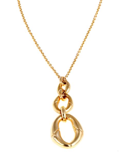 gucci heart gold necklace|Gucci bamboo gold necklace.